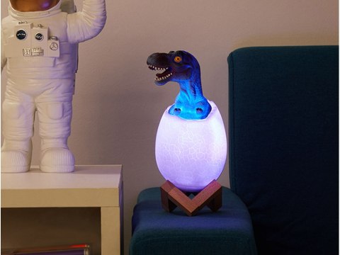 Lampka nocna dinozaur tyranosaur jajko rgb led jajo świecące dla dzieci