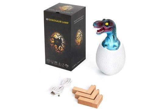 Lampka nocna dinozaur tyranosaur jajko rgb led jajo świecące dla dzieci