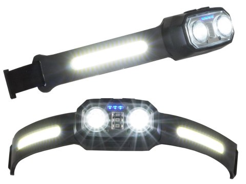 Latarka czołowa opaska na głowę czoło mocna czołówka reflektor led czujnik