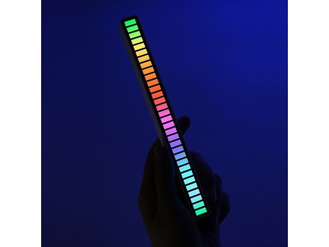 Ledy usb reakcja na dźwięk multikolor neon listwa rgb led mruga akumulator