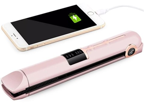 Prostownica do włosów ceramiczna lcd 2w1 regulacja temperatury power bank