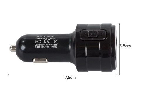 Transmiter fm mp3 bluetooth ładowarka 2x usb audio ładowarka do samochodu
