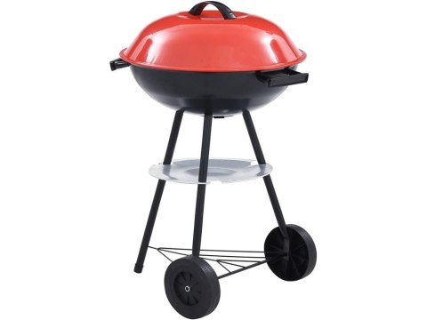 Grill węglowy brykietowy ogrodowy kółka pokrywa okrągły zamykany przenośny