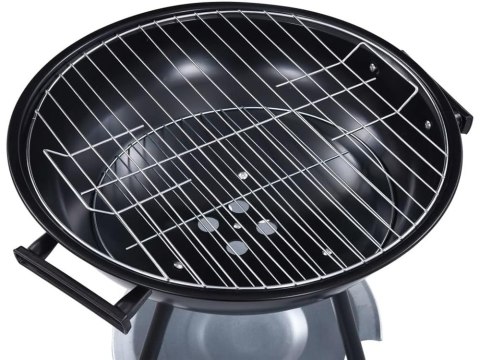 Grill węglowy brykietowy ogrodowy kółka pokrywa okrągły zamykany przenośny