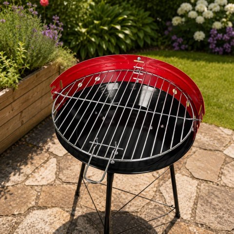 Grill węglowy brykietowy ogrodowy okrągły przenośny turystyczny na biwak