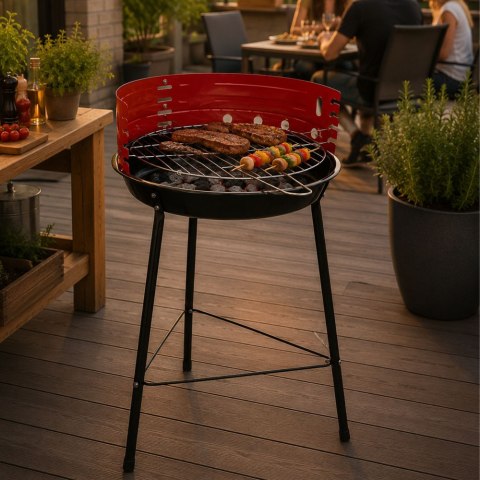 Grill węglowy brykietowy ogrodowy okrągły przenośny turystyczny na biwak