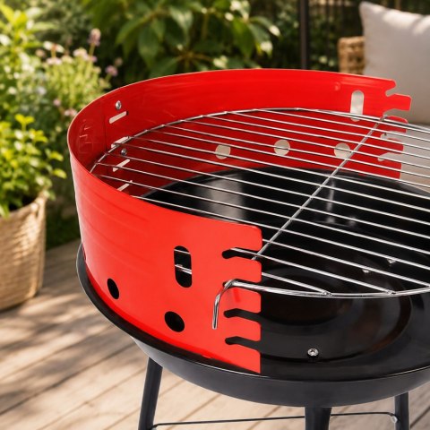 Grill węglowy brykietowy ogrodowy okrągły przenośny turystyczny na biwak