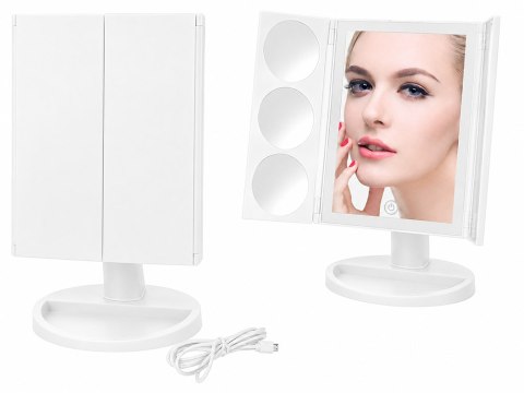 Lusterko kosmetyczne podświetlane led do makijażu powiększające 3x 5x 10x