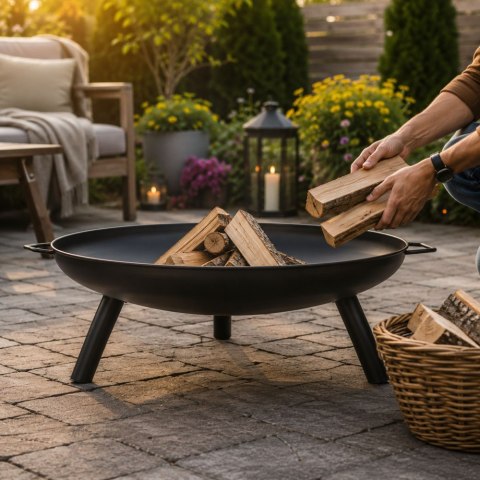 Palenisko ogrodowe duże trójnóg stojak ruszt wiszący grill ognisko węgiel