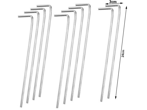 Szpilki do namiotu mocujące śledzie kotwy stal 24cm 10szt hak haczyk kołki