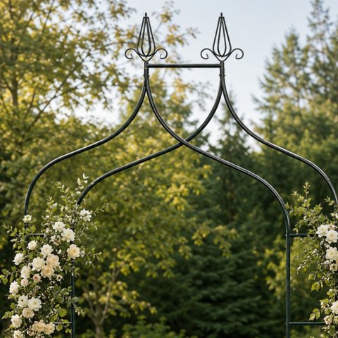 Pergola ogrodowa podpora do kwiatów do pnączy łuk na róże metalowa ozdobna