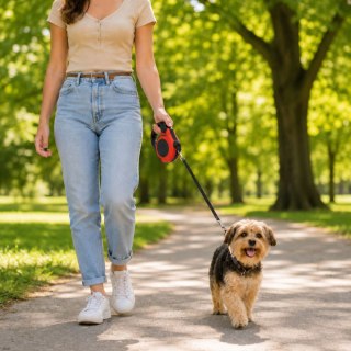 Smycz automatyczna dla psa taśma z blokadą mocna lekka zwijana 5m 15kg