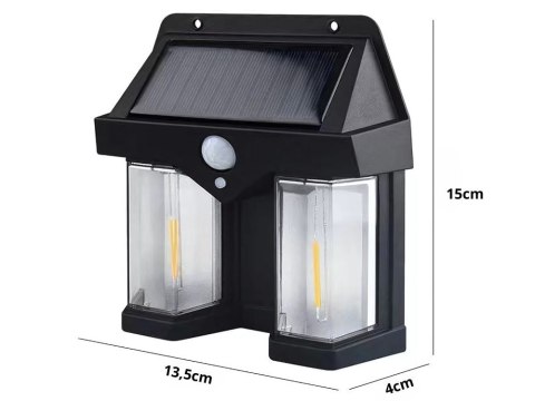 Lampa solarna z czujnikiem zmierzchu ruchu 3 tryby wodoodporna 1200lm