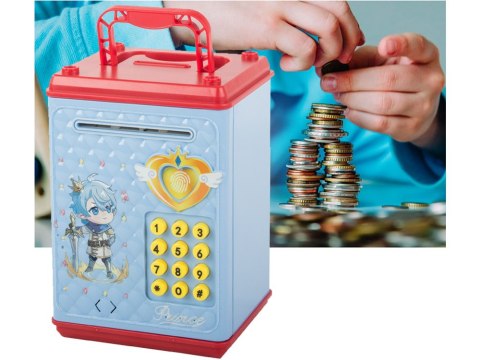 Skarbonka sejf bankomat na kod dostępu banknoty monety pieniądze kod pin