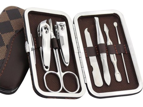 Zestaw do paznokci przybornik manicure pedicure etui cążki 7 elementów