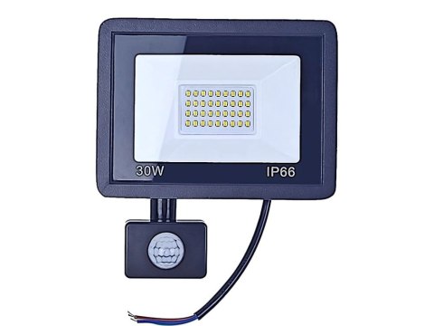 Halogen naświetlacz reflektor led 30w 6000k z czujnik ruchu zmierzchu ip66