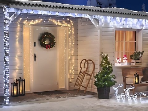 Lampki kurtyna świetlna girlanda świąteczna ozdoba 500 led zimna ip44
