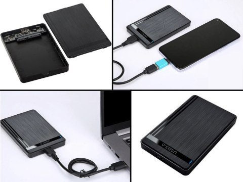 Obudowa dysku kieszeń na dysk adapter hdd ssd 2,5'' usb 3.0 sata kabel etui