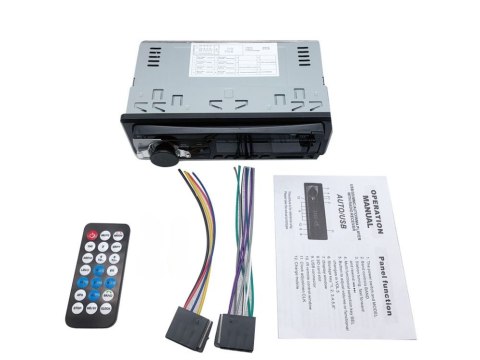 Radio samochodowe bluetooth usb aux sd 1-din mikrofon + pilot 4 x 60w