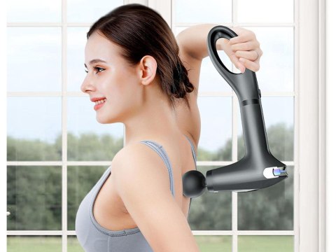 Pistolet do masażu pleców ciała nóg masażer mocny massage gun 4 końcówki