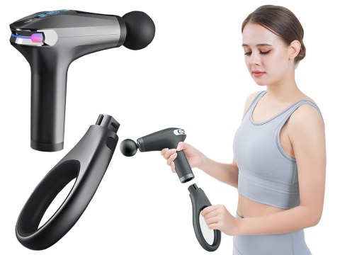 Pistolet do masażu pleców ciała nóg masażer mocny massage gun 4 końcówki