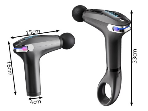 Pistolet do masażu pleców ciała nóg masażer mocny massage gun 4 końcówki
