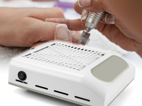 Pochłaniacz pyłu do paznokci bezworkowy kasetowy manicure 80w z filtrem