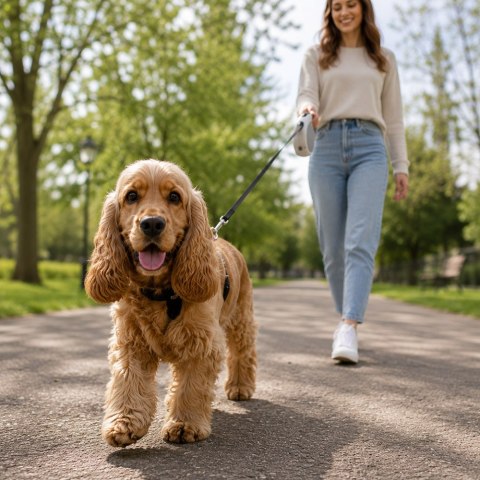 Smycz automatyczna 5m mocna dla psa do 15kg z blokadą wytrzymała długa