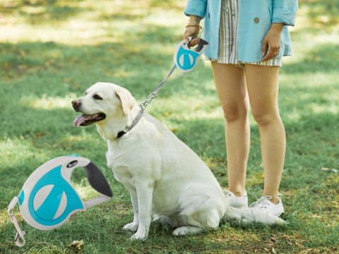 Smycz automatyczna 5m mocna dla psa do 20kg z blokadą wytrzymała długa