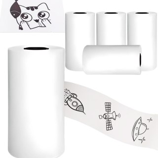 5szt papier termiczny wkład do mini drukarki termicznej drukuś 55mm 5 rolek