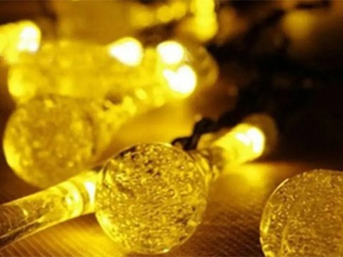 Lampki światełka solarne ogrodowe girlanda sople na taras balkon 100 led
