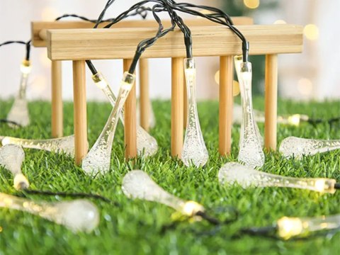 Lampki światełka solarne ogrodowe girlanda sople na taras balkon 100 led