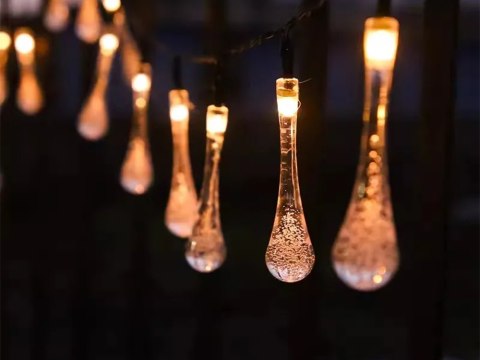 Lampki światełka solarne ogrodowe girlanda sople na taras balkon 100 led