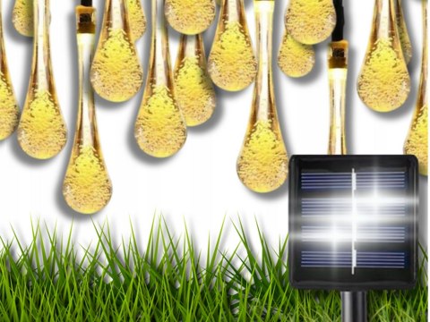 Lampki światełka solarne ogrodowe girlanda sople na taras balkon 100 led