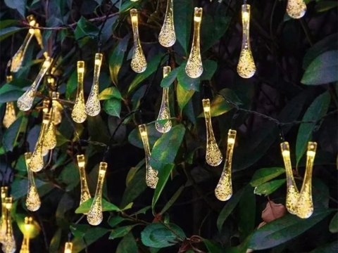 Lampki światełka solarne ogrodowe girlanda sople na taras balkon 100 led