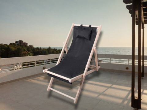 Leżak drewniany leżaki plażowy składany ogrodowy poduszka fotel na plażę