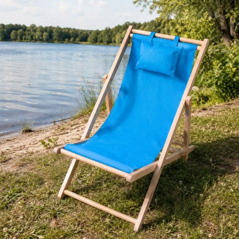 Leżak drewniany leżaki plażowy składany ogrodowy poduszka fotel na plażę