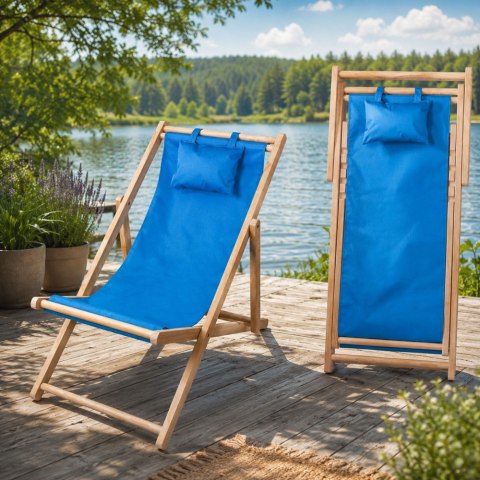 Leżak drewniany leżaki plażowy składany ogrodowy poduszka fotel na plażę