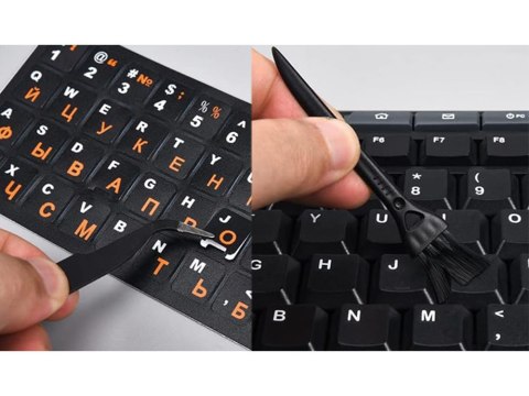Naklejki nakładki nalepki na klawiaturę laptopa pc qwerty cyrlica 11x13mm