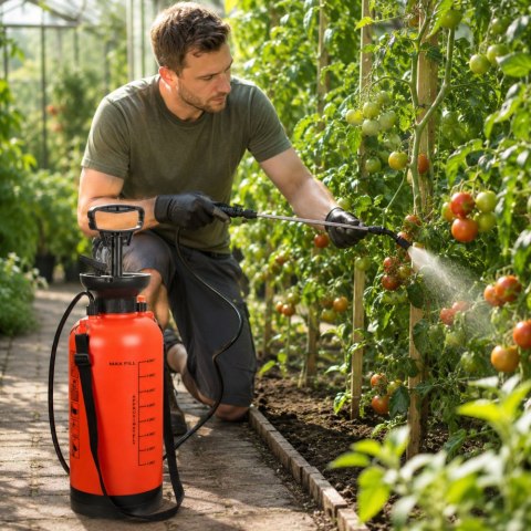 Opryskiwacz ciśnieniowy ręczny ogrodowy spryskiwacz długa lanca 8l pasek