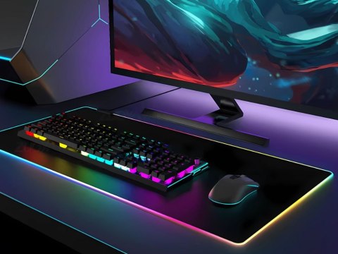 Podkładka gamingowa podświetlana rgb xl 80x30 pod myszkę klawiaturę usb
