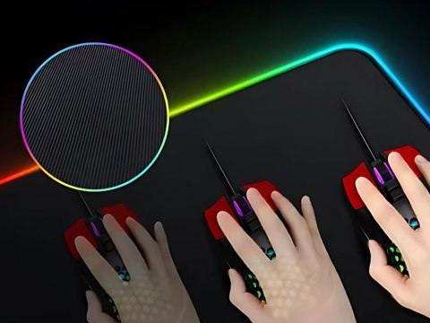 Podkładka gamingowa podświetlana rgb xxl 90x40 pod myszkę klawiaturę usb