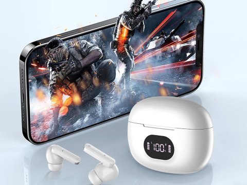 Słuchawki douszne bluetooth bezprzewodowe z etui ładującym led i mikrofonem