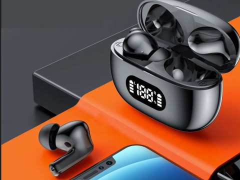 Słuchawki douszne bluetooth bezprzewodowe z etui ładującym led i mikrofonem