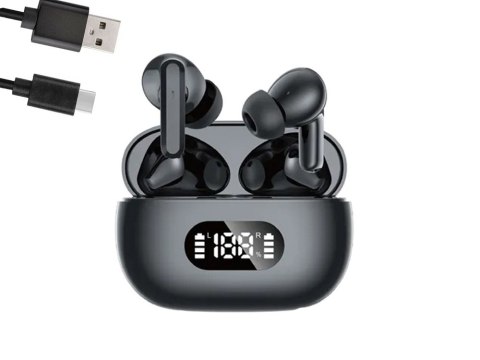 Słuchawki douszne bluetooth bezprzewodowe z etui ładującym led i mikrofonem