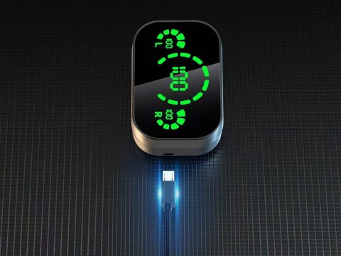 Słuchawki douszne bluetooth bezprzewodowe z etui ładującym led i mikrofonem