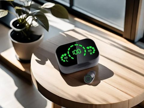 Słuchawki douszne bluetooth bezprzewodowe z etui ładującym led i mikrofonem