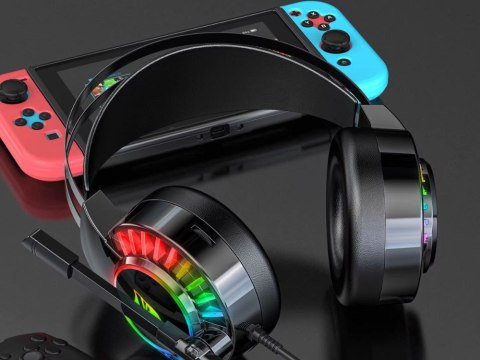 Słuchawki gamingowe 7.1 rgb przewodowe nauszne dla graczy led z mikrofonem