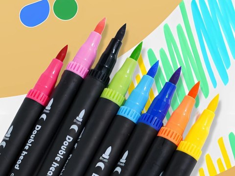 ZESTAW PISAKÓW MAZAKÓW FLAMASTRÓW 100 KOLORÓW AKWARELOWE DWUSTRONNE + ETUI