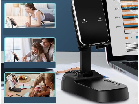 Głośnik stojak pod telefon uchwyt teleskopowy bluetooth powerbank podstawka